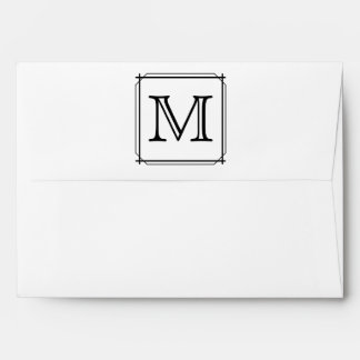 Your Letter. Custom Monogram. Black and White Envelopes