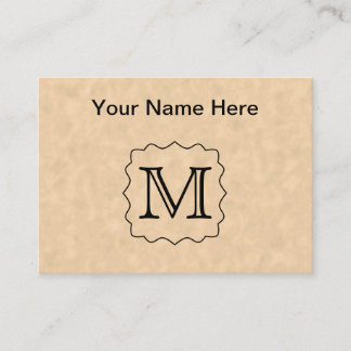 Your Letter. Custom Monogram. Black & Parchment Business Card