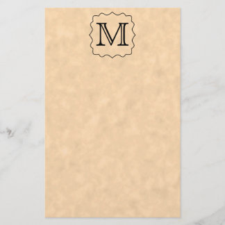 Your Letter. Custom Monogram. Black & Parchment Stationery