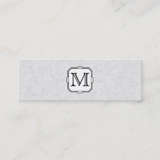Your Letter. Custom Monogram. Grey, Black & White Mini Business Card