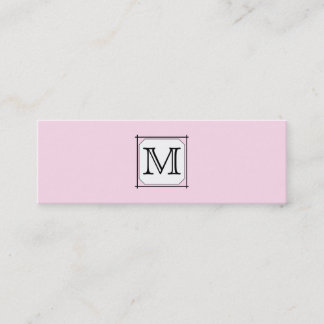 Your Letter. Custom Monogram. Pink Black White Mini Business Card