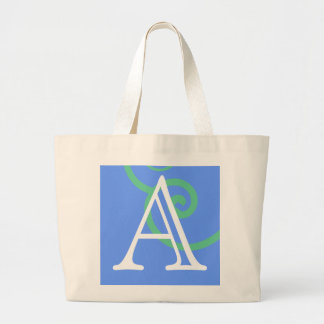Your Letter. Custom Multi Coloured Swirl Monogram. Large Tote Bag