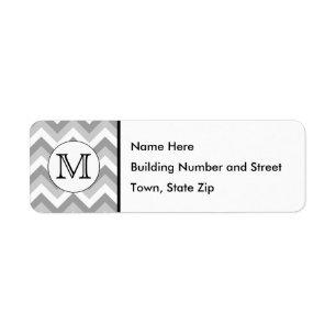 Your Letter. Grey Zigzag Pattern Monogram.