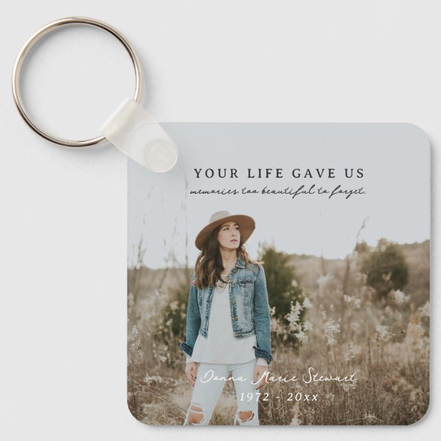 Your Life Gave Us | Photo Memorial Key Ring (Front)