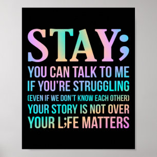 Your Life Problems Happy Suicide Awareness Support Poster