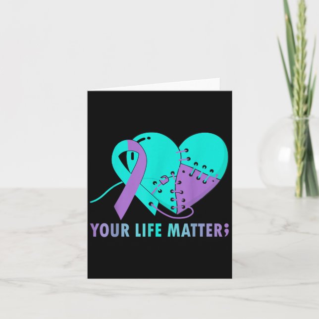 Your Life S Suicide Prevention Awareness Teal And  Card (Front)
