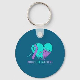 Your Life S Suicide Prevention Awareness Teal And  Key Ring