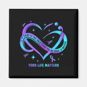 Your Life S Suicide Prevention Teal Purple Heart R Magnet