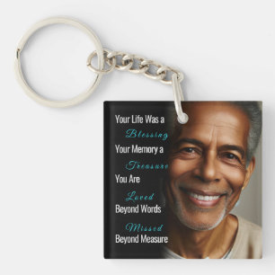 Your Life was a Blessing Photo Memorial Key Ring