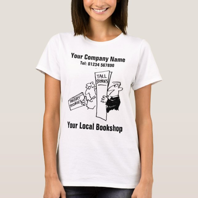 Your Local Bookshop Cartoon to Personalise T-Shirt (Front)