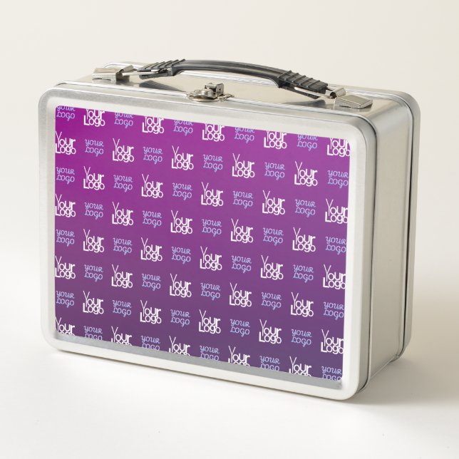 Your Logo | 2 Uploaded Images or Business Logos  Metal Lunch Box (Front)