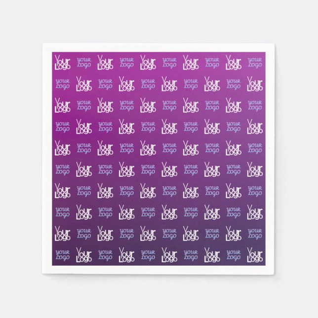 Your Logo | 2 Uploaded Images or Business Logos  Napkin (Front)