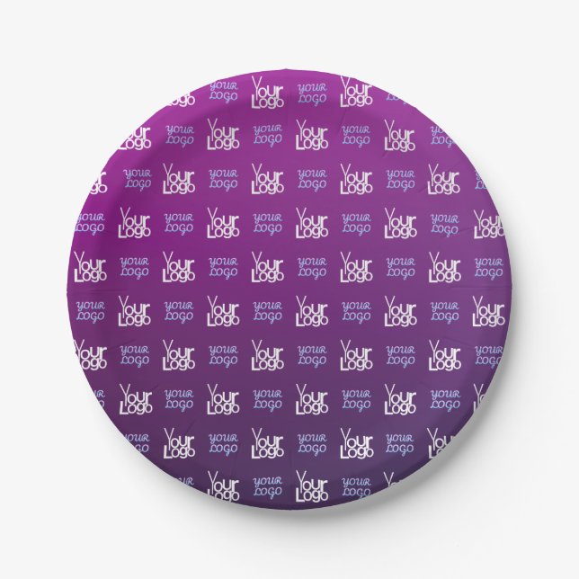Your Logo | 2 Uploaded Images or Business Logos  Paper Plate (Front)