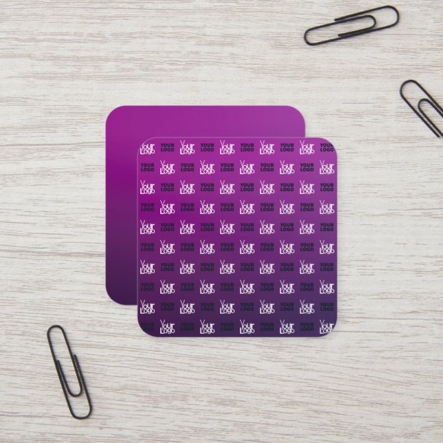 Your Logo | 2 Uploaded Images or Business Logos  Square Business Card (Front/Back In Situ)