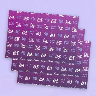Your Logo   2 Uploaded Images or Business Logos  Wrapping Paper Sheet