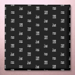 Your Logo   3 Logo Pattern Design Editable Black Magnet