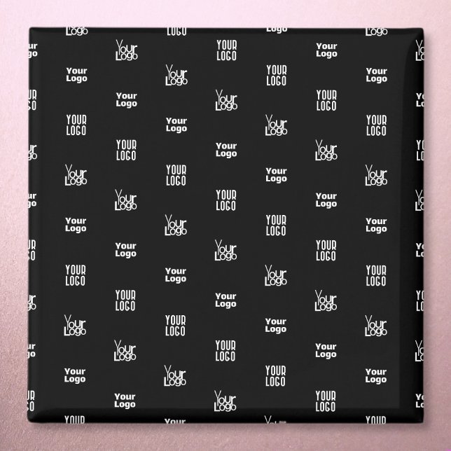 Your Logo | 3 Logo Pattern Design Editable Black Magnet (Creator Uploaded)