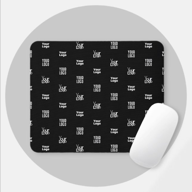Your Logo | 3 Logo Pattern Design Editable Black Mouse Pad (Creator Uploaded)