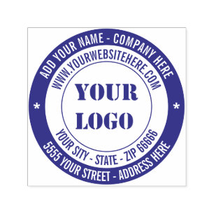 Your Logo Address Name Website Self-inking Stamp