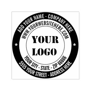 Your Logo Address Name Website - Special Design Self-inking Stamp