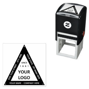 Your Logo Address Text Info Stamp Triagle Design