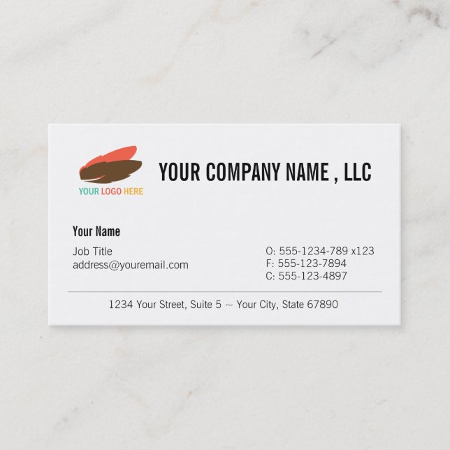 Your logo and company modern custom professional business card (Front)