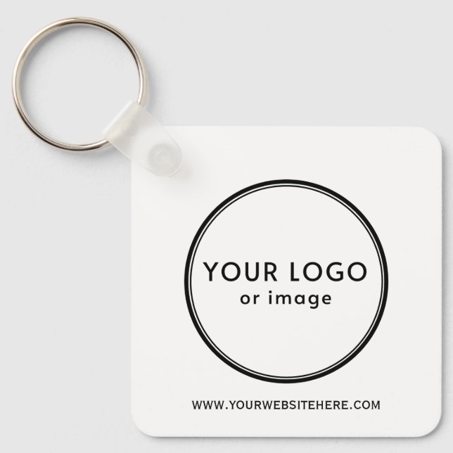 Your logo and custom text key ring (Front)