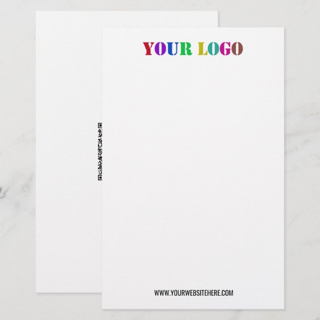Your Logo and QR Code Business Stationery Example (Front/Back)