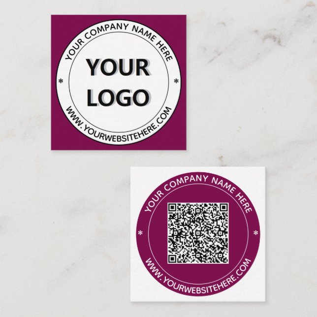 Your Logo and QR Code Stamp Business Card Template (Front/Back)