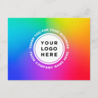 Your Logo and Text Rainbow Personalised Thank You