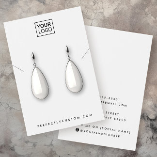 Your logo any colour necklace earring display card