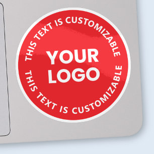 Your Logo/Any Uploaded Image & Circular Text Red
