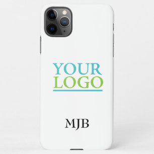 Your Logo/Art/Photo, Black Monogram on White iPhone 11Pro Max Case