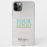 Your Logo/Art/Photo, Black Name, Brushed Silver