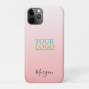 Your Logo/Art/Photo, Black Name, Gradient Peach iP Case-Mate iPhone Case