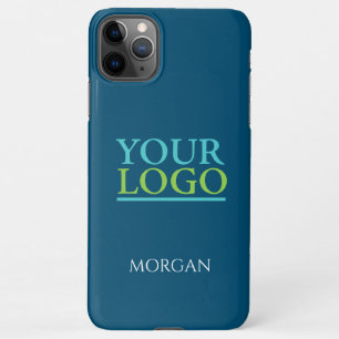 Your Logo/Art/Photo, DIY White Name on Ocean Blue iPhone 11Pro Max Case