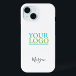 Your Logo/Art/Photo, Name Black Script, White<br><div class="desc">Personalise with your Company Logo,  Art or Photo and name in black script on white background. Click “Edit Using Design Tool” to change colours and type styles.</div>