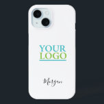 Your Logo/Art/Photo, Name Black Script, White<br><div class="desc">Personalise with your Company Logo,  Art or Photo and name in black script on white background. Click “Edit Using Design Tool” to change colours and type styles.</div>