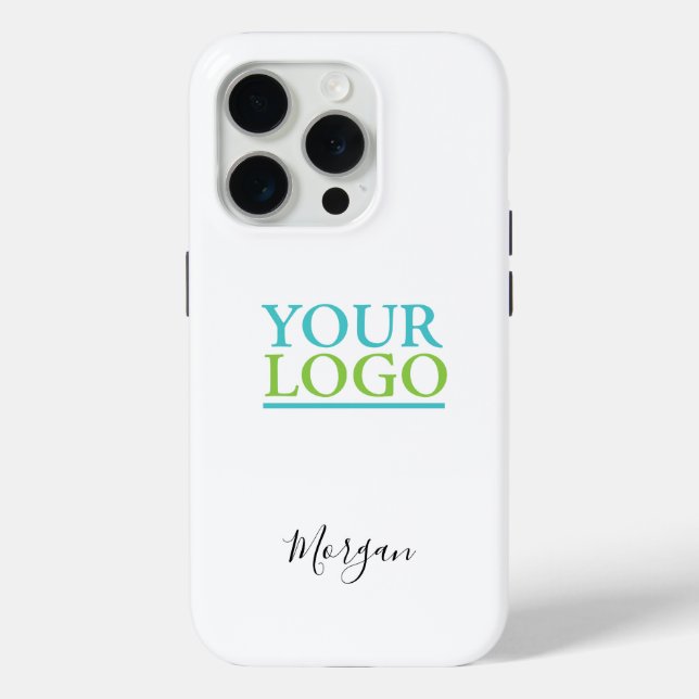 Your Logo/Art/Photo, Name Black Script, White Case-Mate iPhone Case (Back)