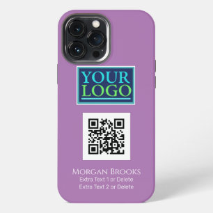 Your Logo/Art/Photo, QR Code, Name/Info Lavender iPhone 13 Pro Max Case
