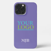 Your Logo/Art/Photo, White Monogram, Periwinkle