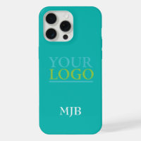 Your Logo/Art/Photo, White Monogram, Teal