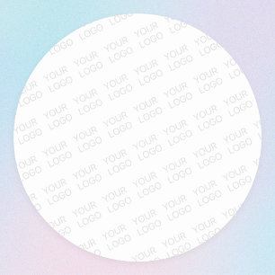 Your Logo Automatically Lightened & Repeating Classic Round Sticker