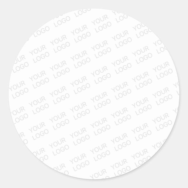 Your Logo Automatically Lightened & Repeating Classic Round Sticker (Front)