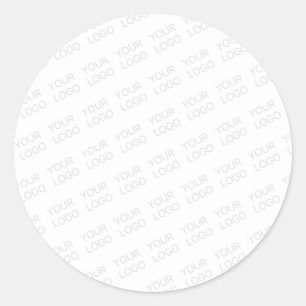 Your Logo Automatically Lightened & Repeating Classic Round Sticker