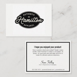 Your Logo Black and White Customer Service Card