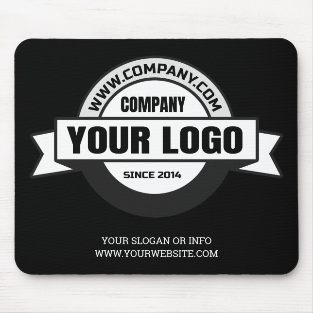 Your logo black background mouse pad (Front)