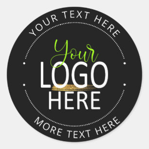 Your Logo Black Create Your Own Small Business  Classic Round Sticker