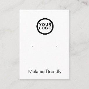 Your Logo Black White Jewelry Earring Display Business Card