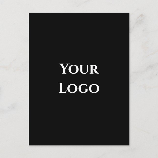 Your logo blank template black simple design card (Front)